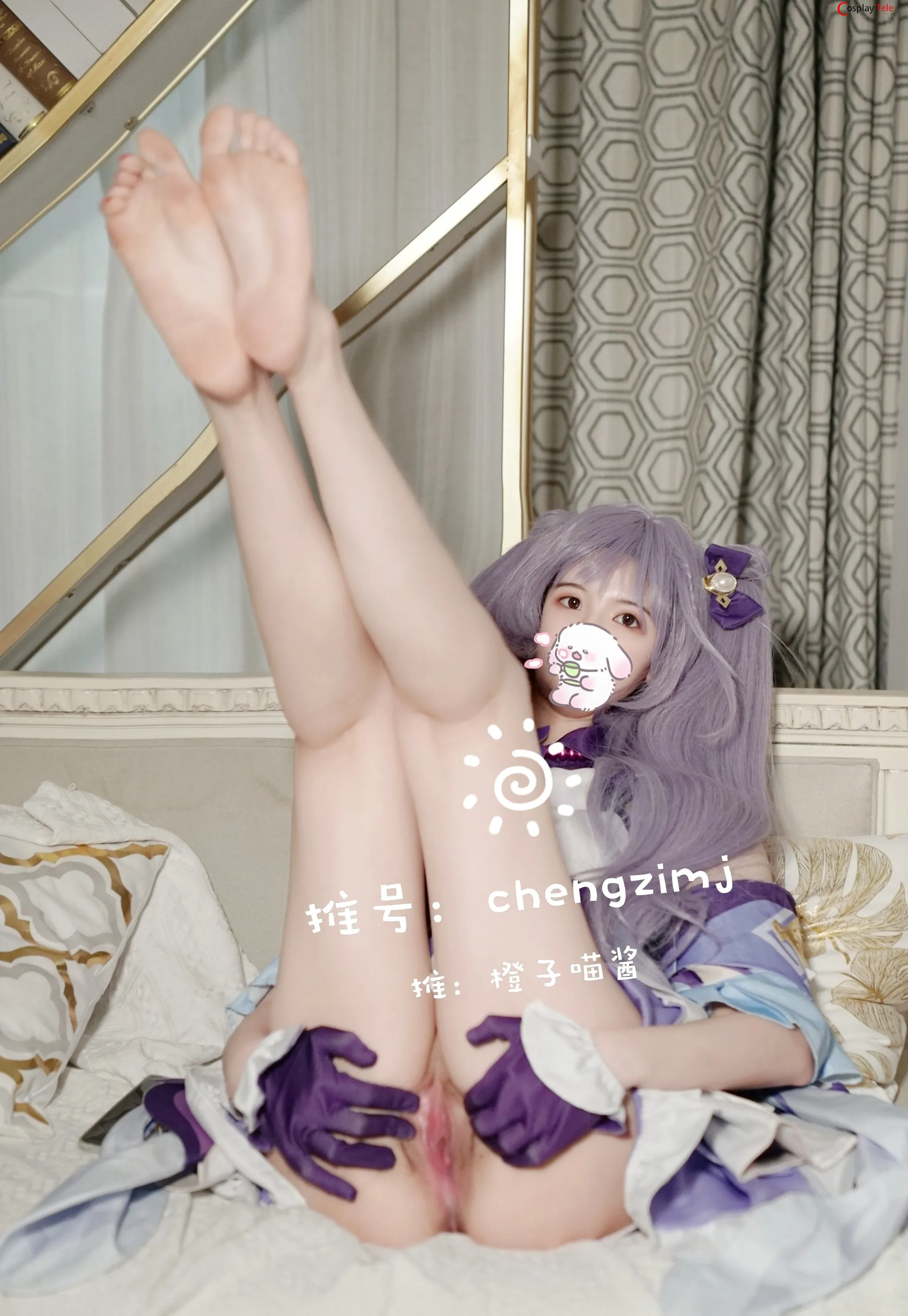 Chengzimiaoj (橙子喵酱) cosplay Keqing – Genshin Impact “50 photos” 第12张图