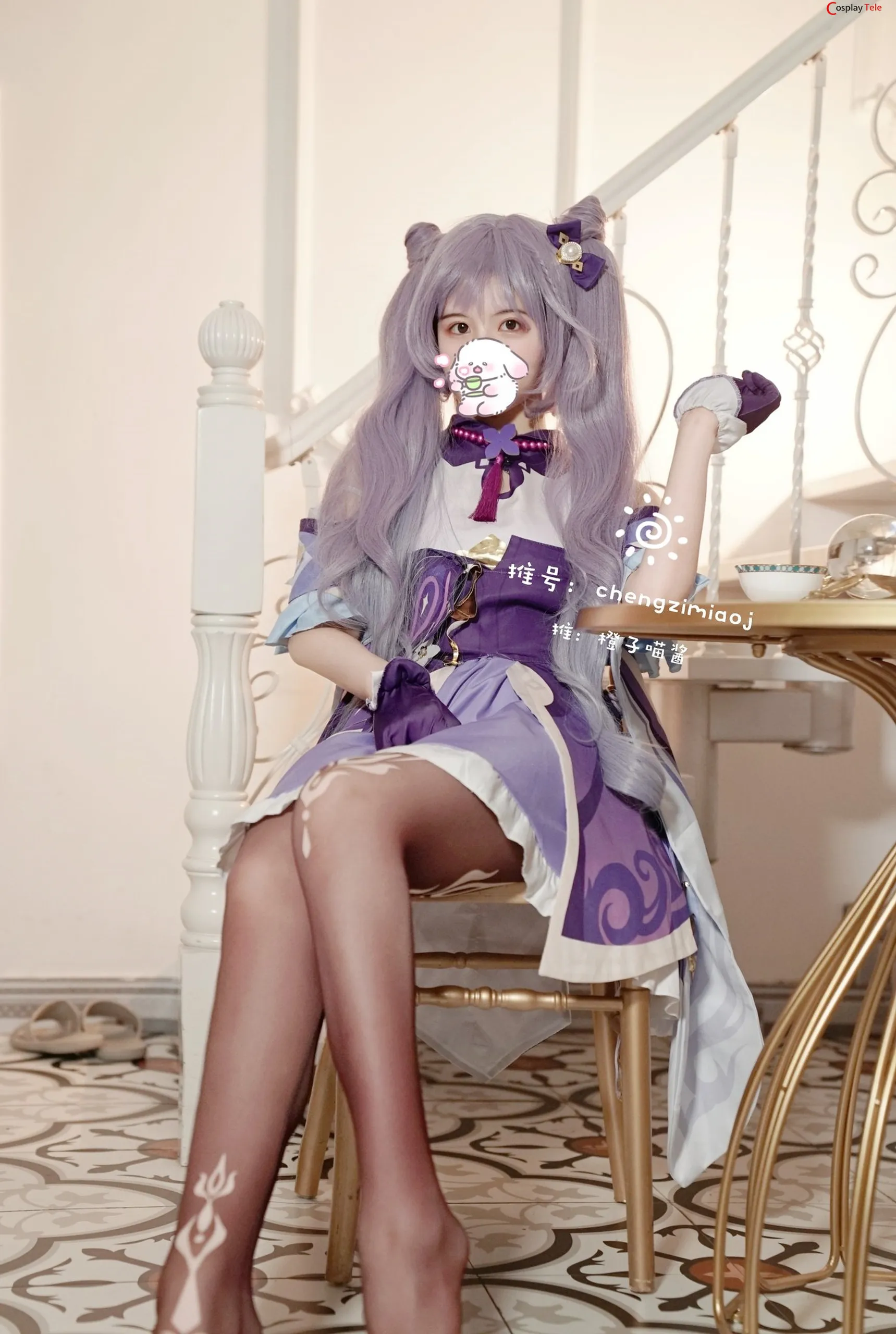 Chengzimiaoj (橙子喵酱) cosplay Keqing – Genshin Impact “50 photos” 第18张图