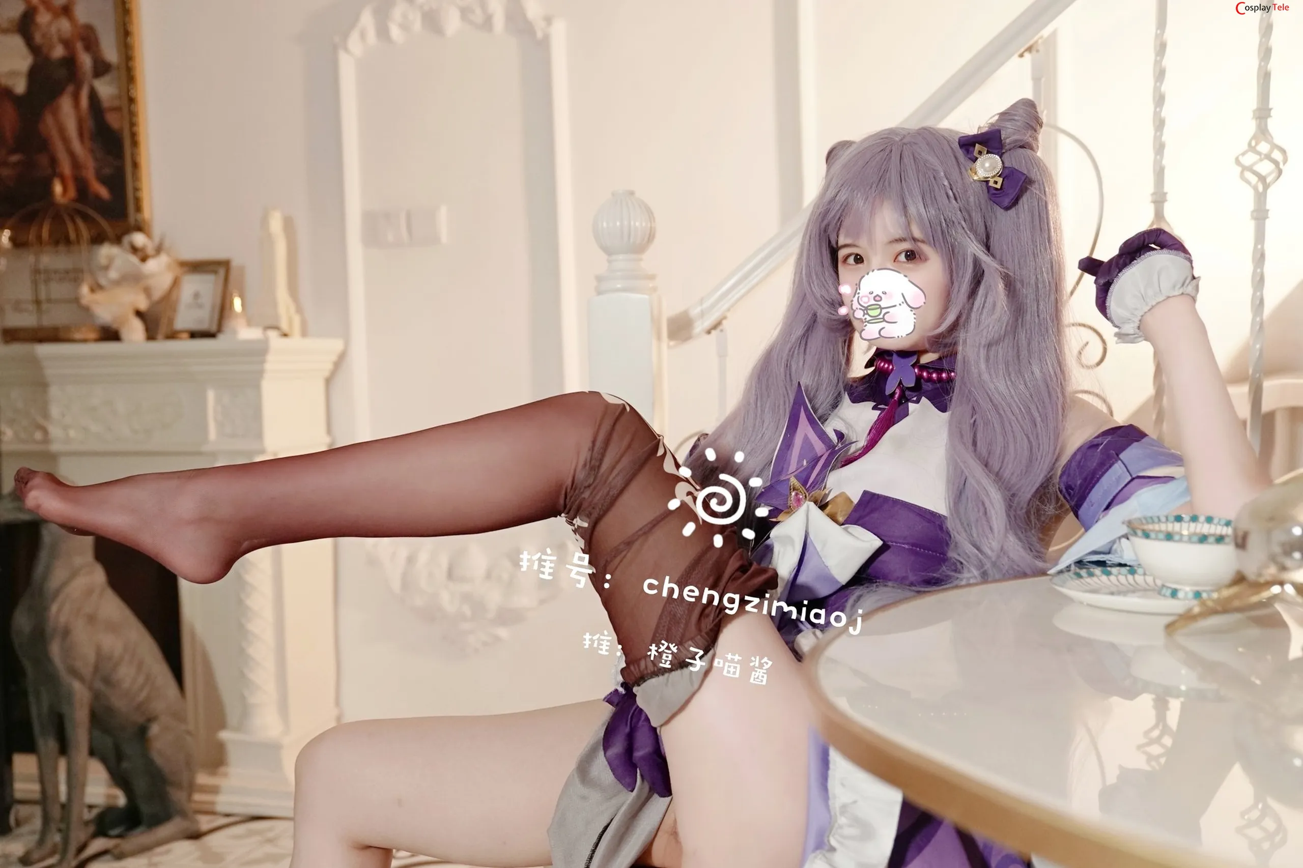 Chengzimiaoj (橙子喵酱) cosplay Keqing – Genshin Impact “50 photos” 第25张图