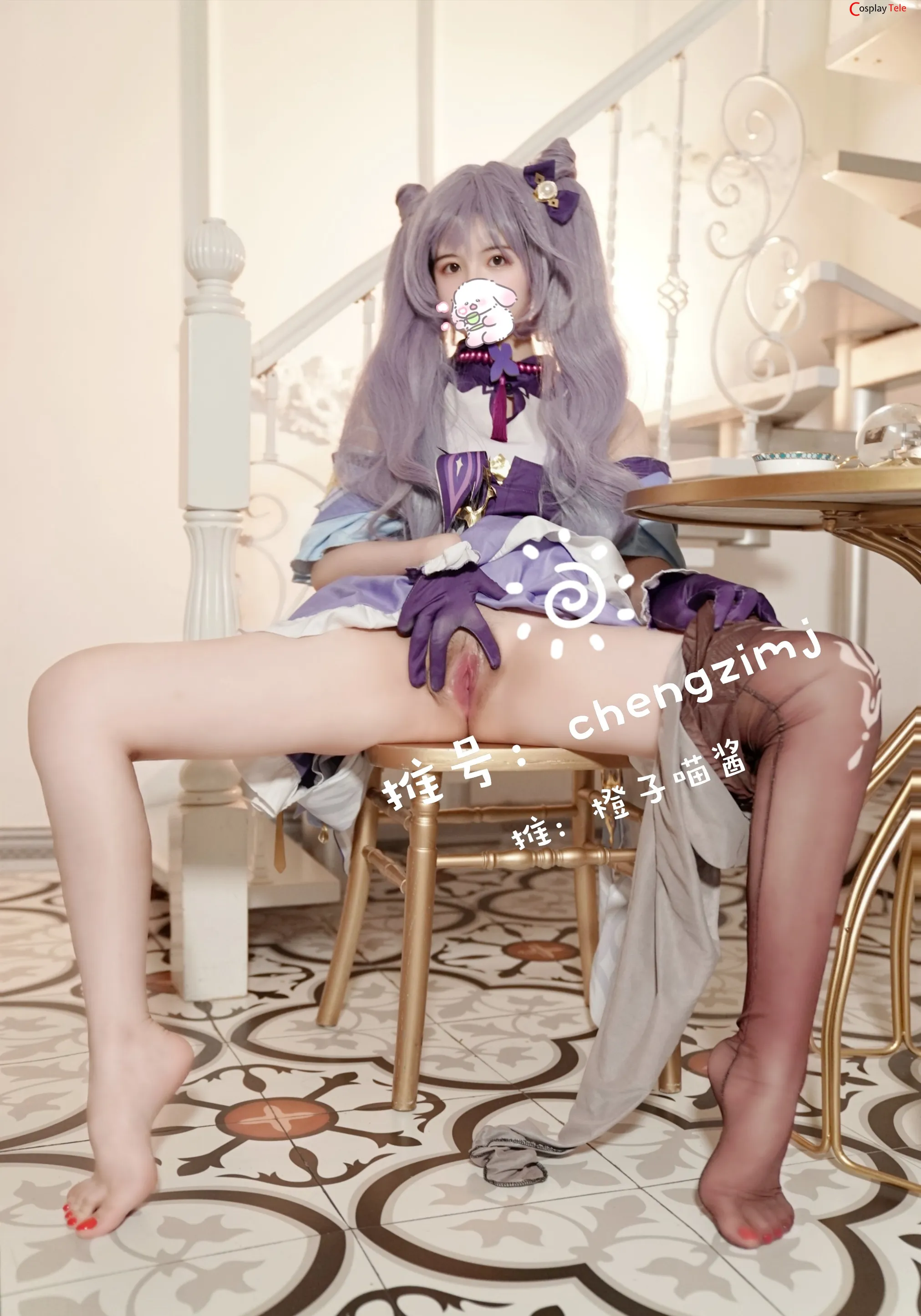 Chengzimiaoj (橙子喵酱) cosplay Keqing – Genshin Impact “50 photos” 第3张图