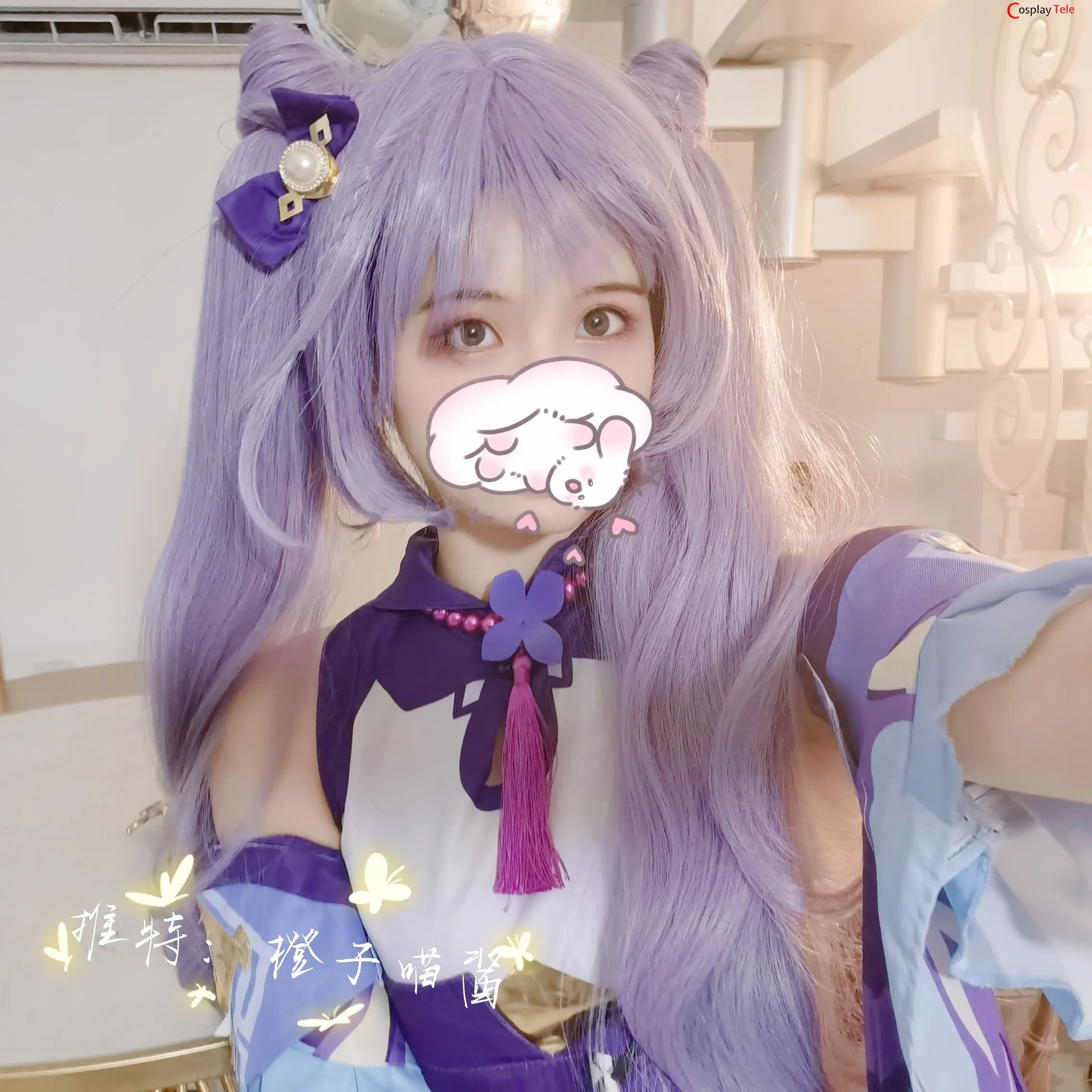 Chengzimiaoj (橙子喵酱) cosplay Keqing – Genshin Impact “50 photos” 第5张图