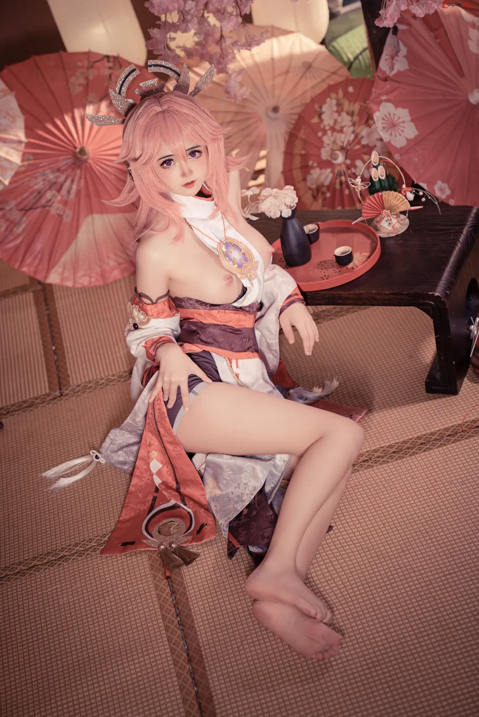 SleeppyLee1 (小礼好困) cosplay Yae Miko – Genshin Impact “39 photos” 第10张图