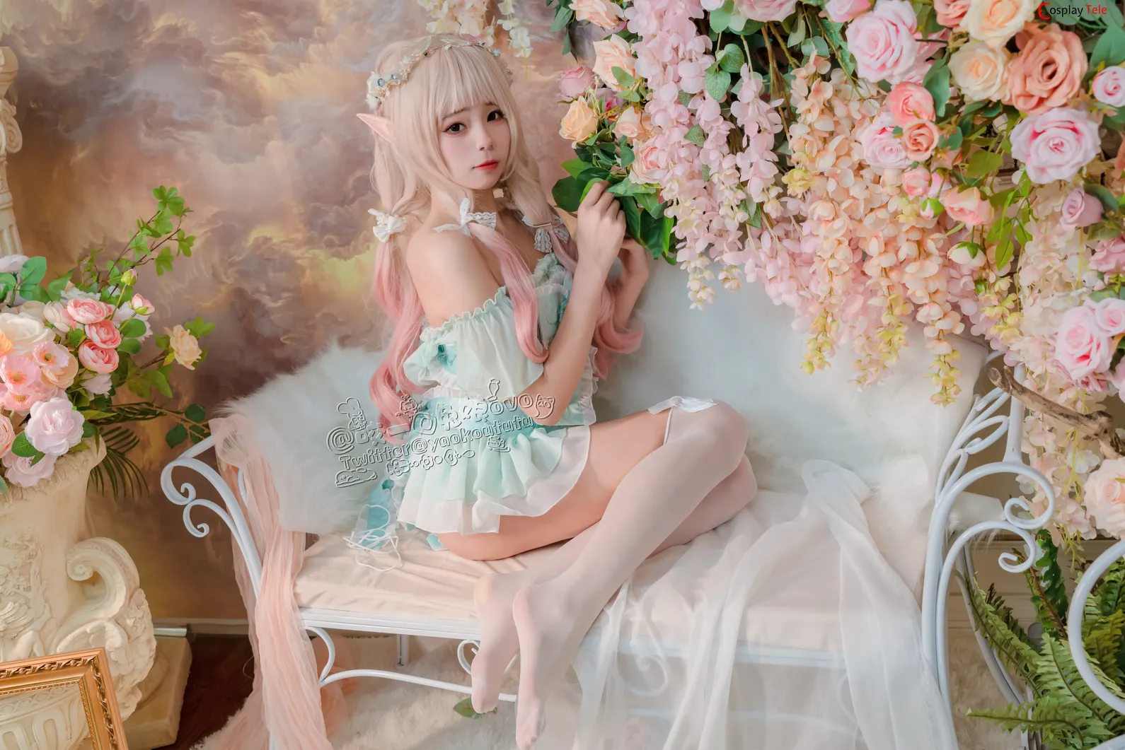 Yaokoututu (黏黏团子兔) – The secret flower house of the princess and the pea “40 photos” 第1张图