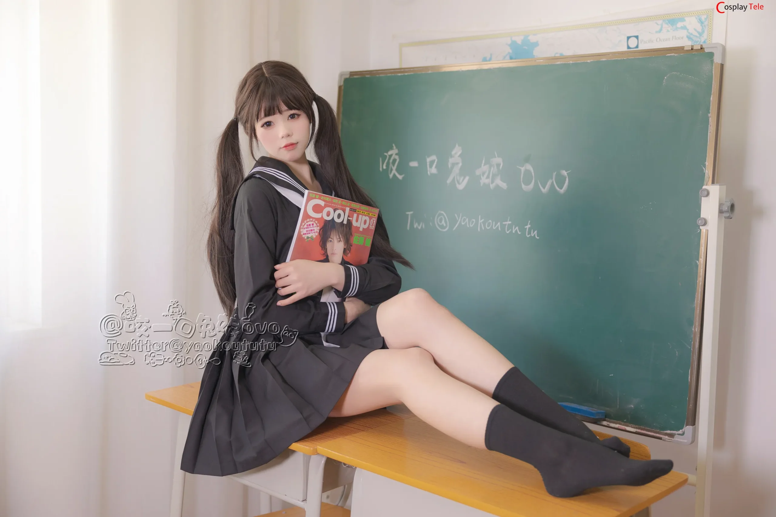 咬一口兔娘ovo (Yaokoututu) – After School “54 photos and 1 video” 第3张图