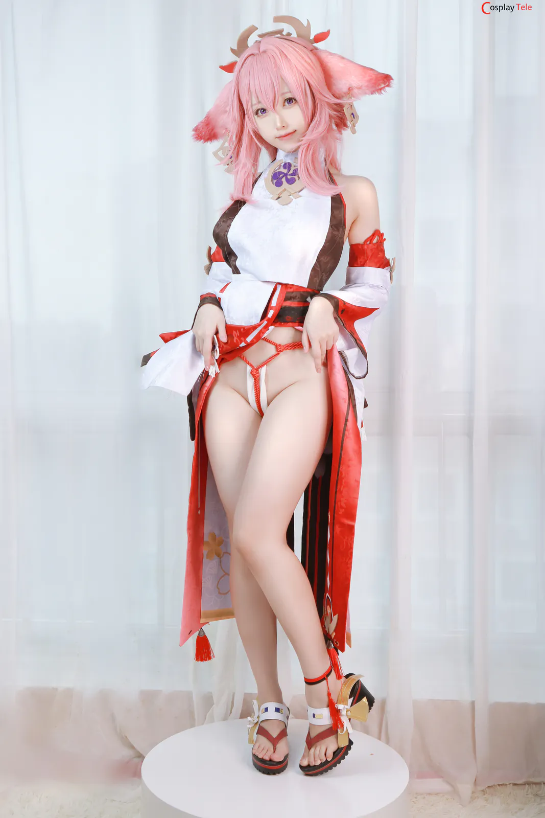 Asagiriai (愛ちゃん) cosplay Yae Miko – Genshin Impact “35 photos” 第1张图