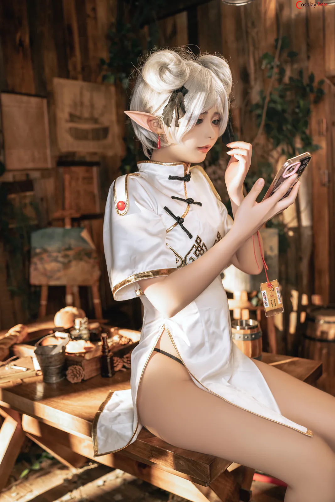 拖拉大王 (Tuola Dawang) cosplay Frieren Cheongsam – Sousou no Frieren “40 photos” 第1张图