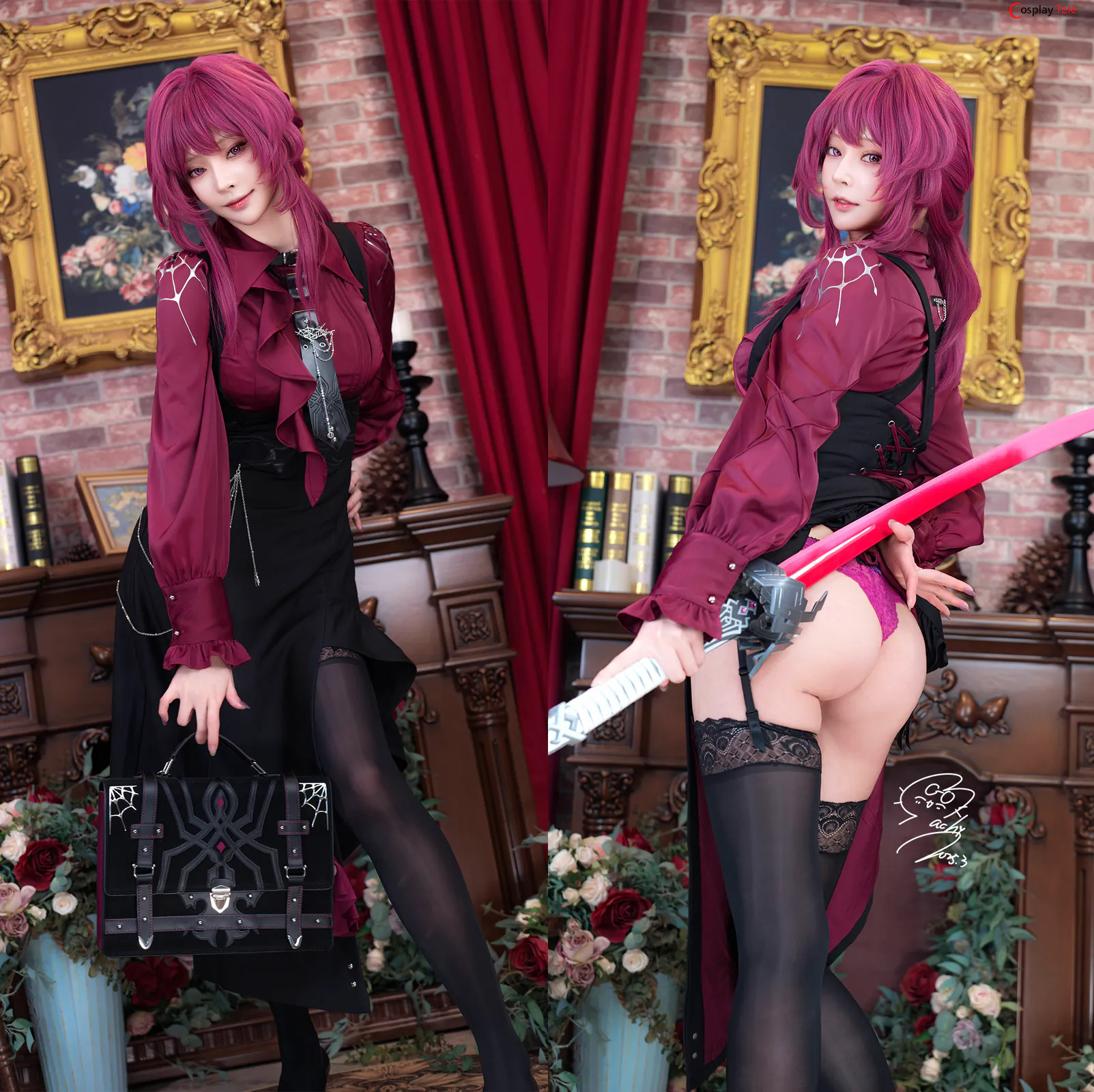 Machi馬吉 cosplay Kafka – Honkai:Star Rail “68 photos” 第1张图