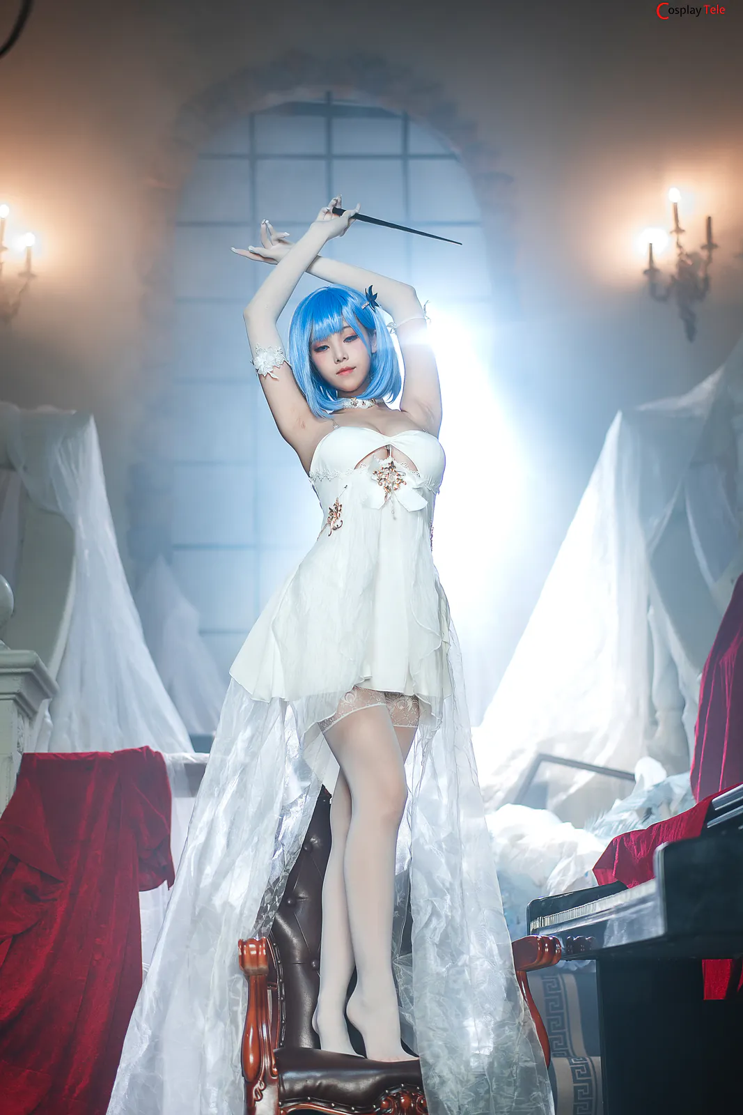 Meeu (蜜汁猫裘) cosplay Chapayev Dress – Azur Lane “105 photos” 第33张图