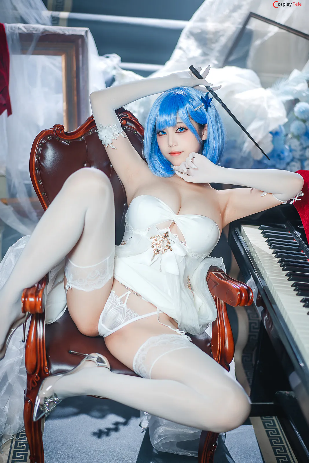 Meeu (蜜汁猫裘) cosplay Chapayev Dress – Azur Lane “105 photos” 第27张图