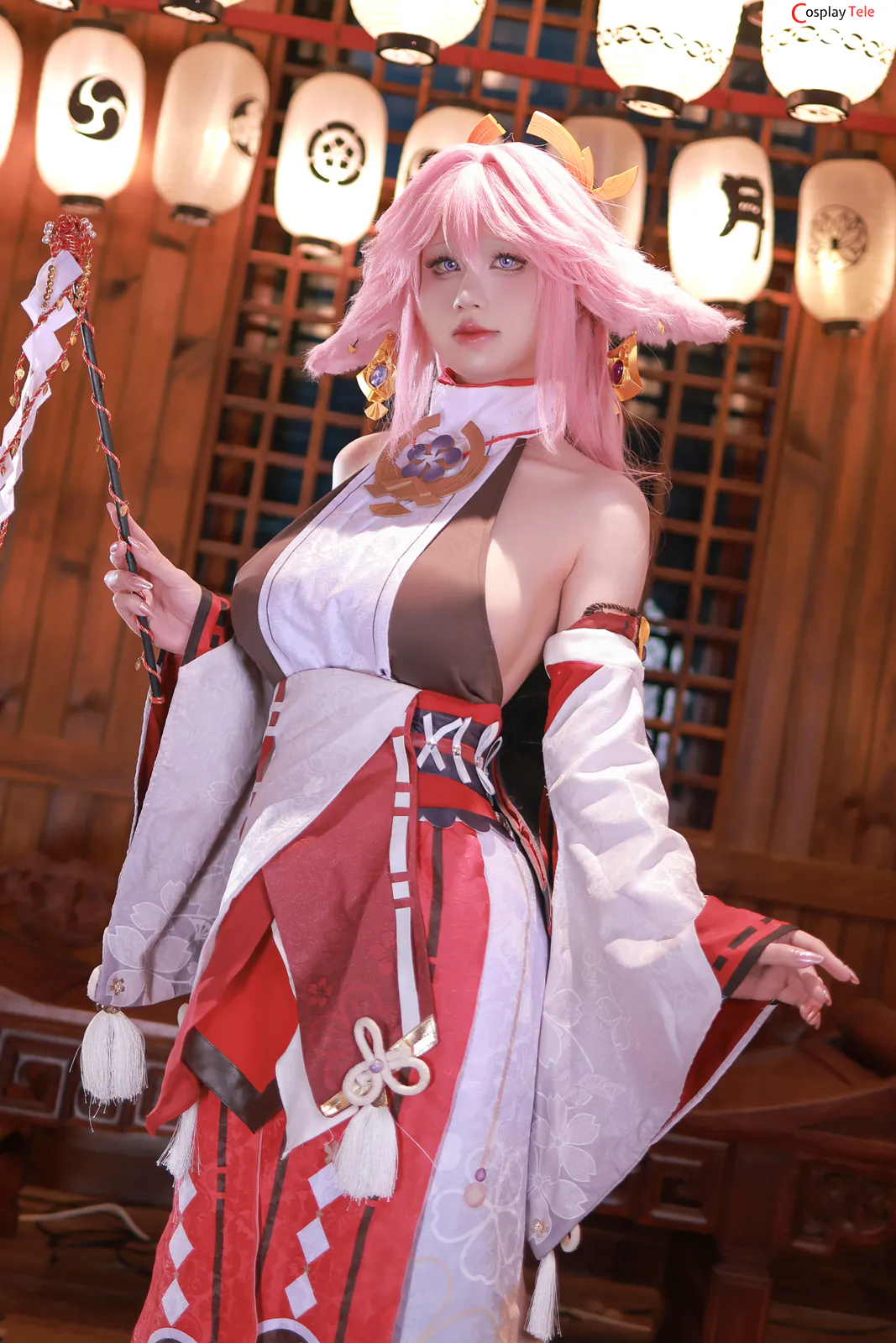 桜满三时 (AraneaSakura) cosplay Yae Miko – Genshin Impact “89 photos” 第1张图