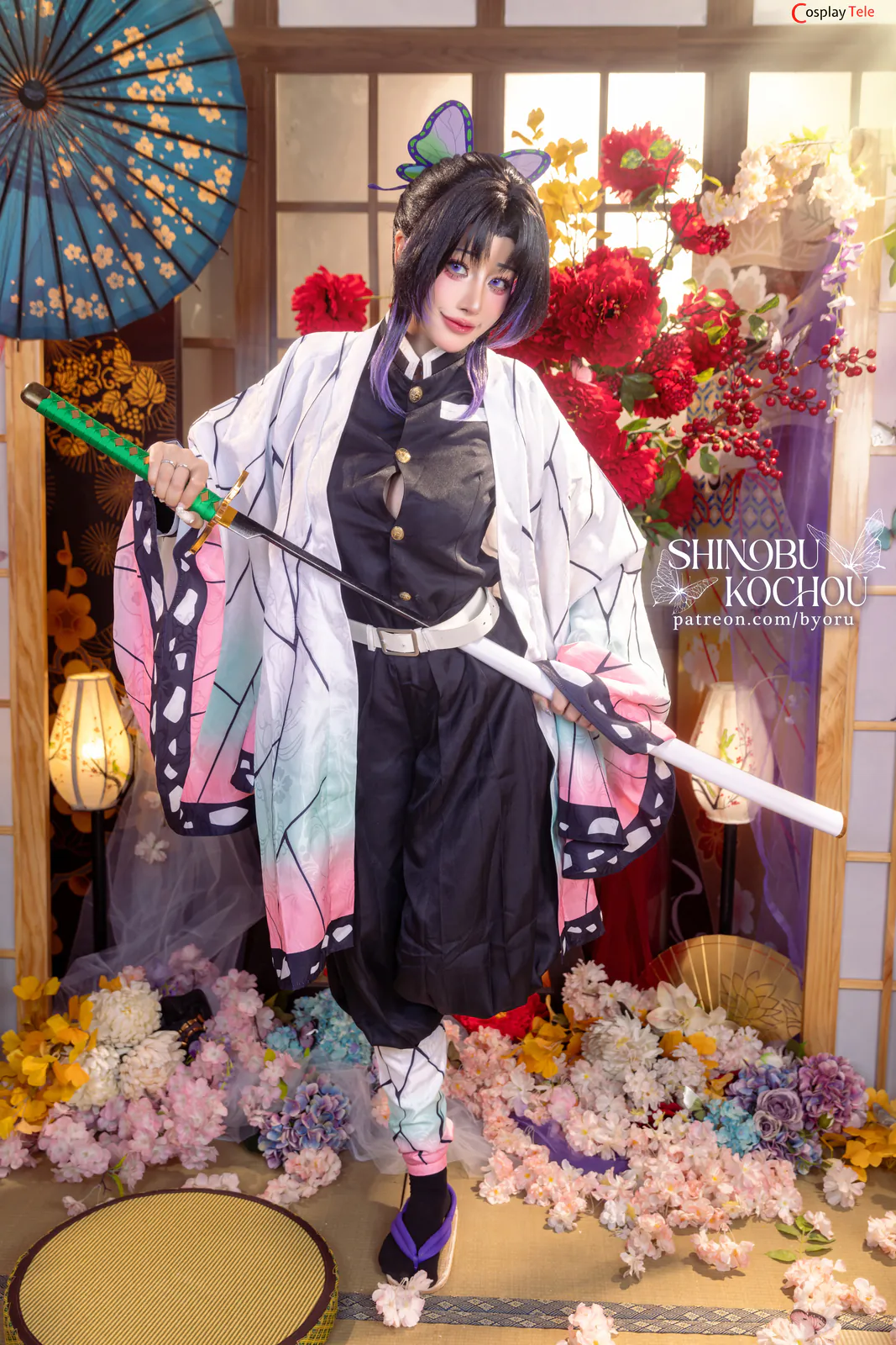 Byoru (ビョル) cosplay Shinobu Kocho – Kimetsu No Yaiba “72 photos and 27 videos” 第6张图