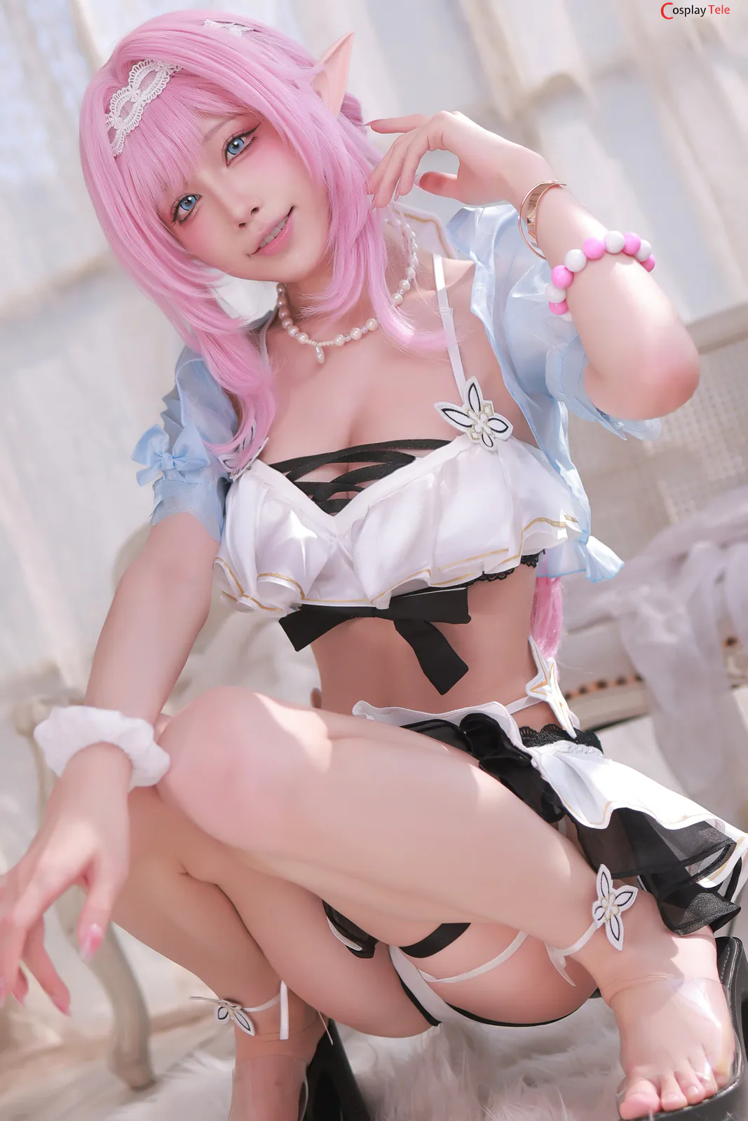 水淼Aqua cosplay Elysia Swimsuit – Honkai Impact 3 “52 photos” 第1张图