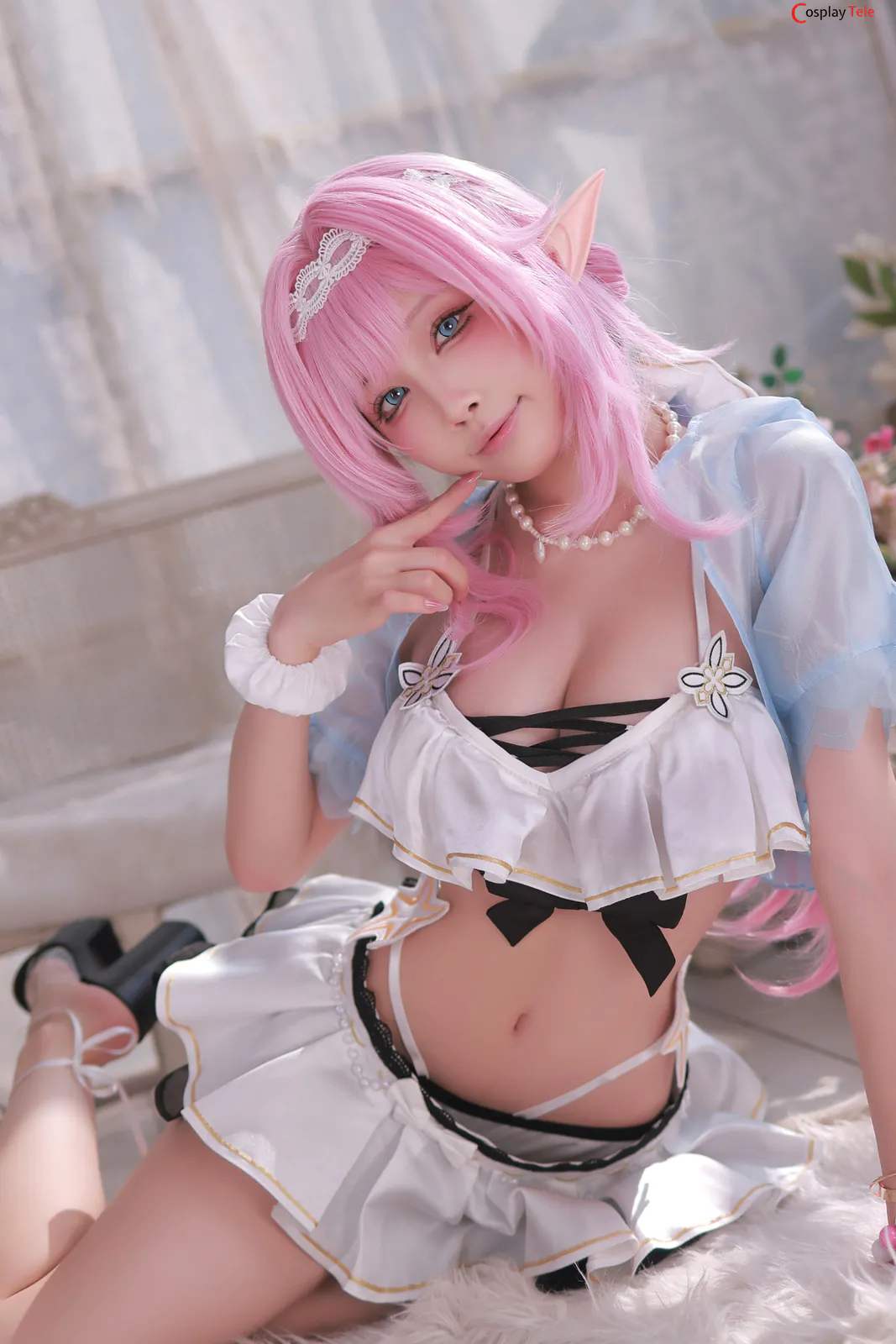 水淼Aqua cosplay Elysia Swimsuit – Honkai Impact 3 “52 photos” 第2张图