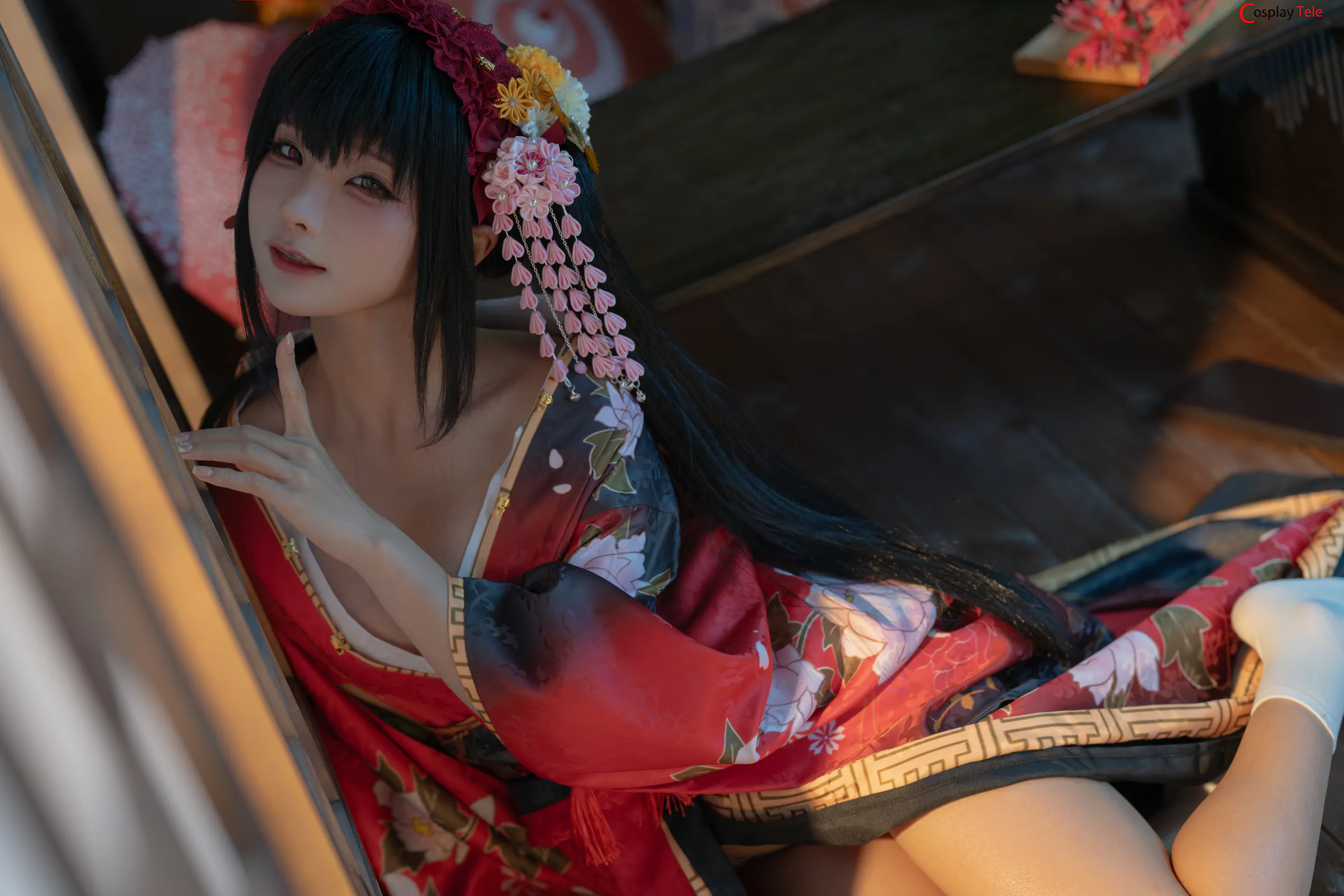 Chunmomo (蠢沫沫) cosplay Kurumi Tokisaki Kimono – Date A Live “261 photos and 9 videos” 第4张图