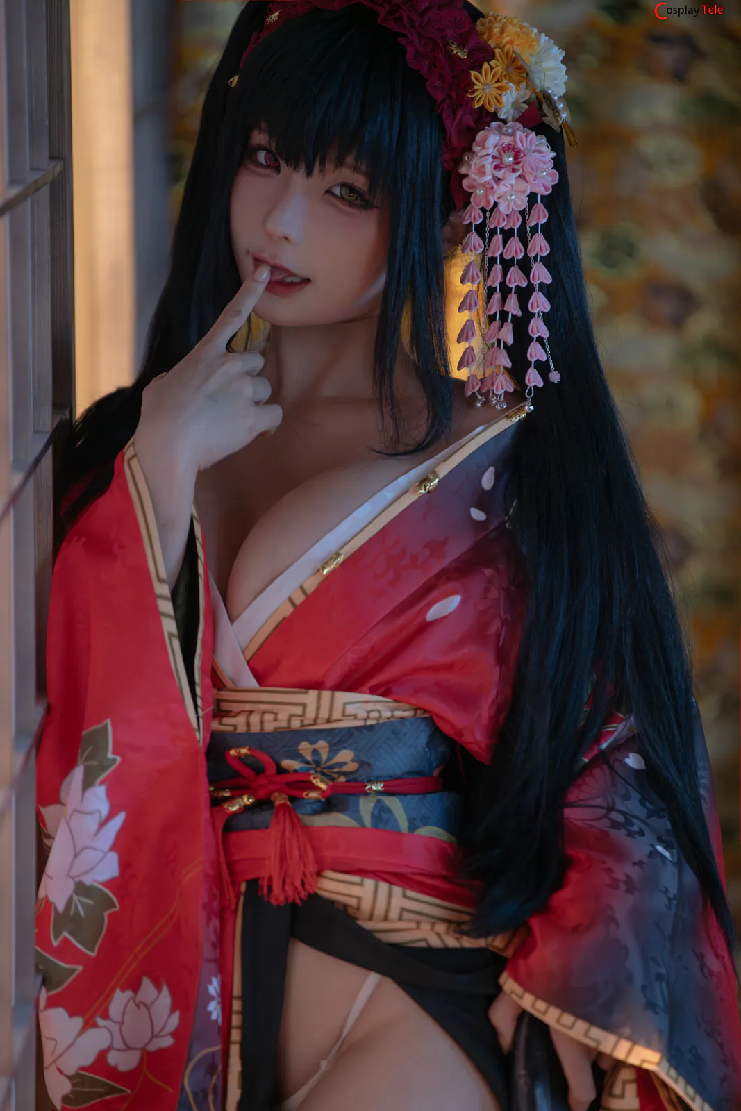 Chunmomo (蠢沫沫) cosplay Kurumi Tokisaki Kimono – Date A Live “261 photos and 9 videos” 第7张图