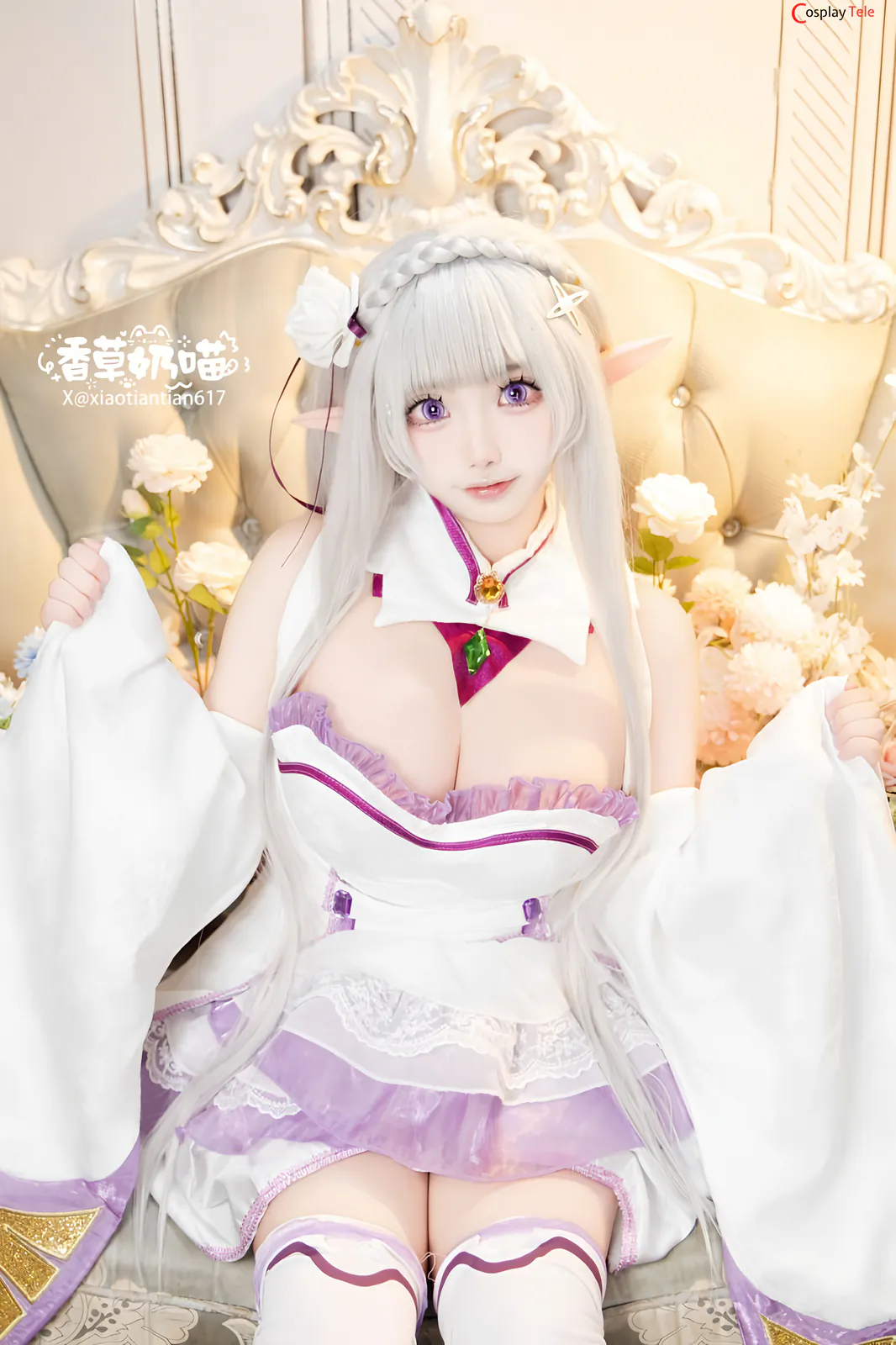 筱田甜 (xiaotiantian617) cosplay Emilia – Re:Zero “151 photos and 1 video” 第32张图